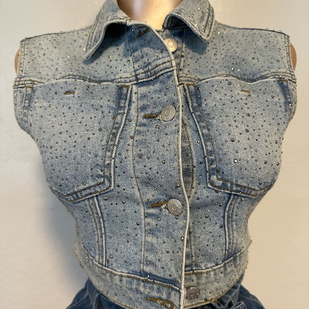 Studded Denim Vest